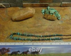 #1 Early Navajo Santo Domingo Turquoise Necklace Native Old Pawn Fred Harvey Era