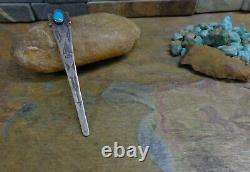#1 Navajo Thunderbird Turquoise Arrow Sterling Bookmark Native Old Pawn Harvey