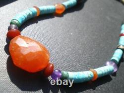 1 Nice Turquoise & Native Trade Beads Navajo Artistic Necklace