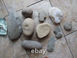 10 Nice Early Native American LG 8 Stone Ax & Tomahawk Heads, Pottery, Virginia