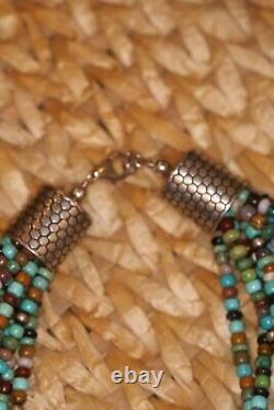 10 Strand Turquoise and other stone Necklace 20 Inches Long