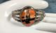 1900s Native American Sterling Silver Petrified Wood Cuff Bracelet Fred Harvey