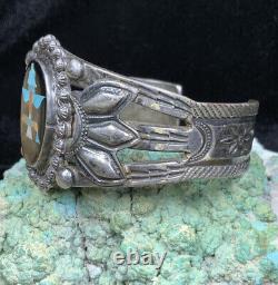 1930's C. G. Wallace Sterling Silver Cuff Bracelet By John Gordon Leak 51.1g