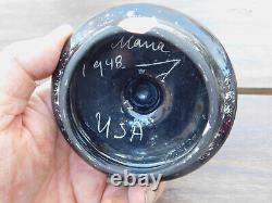 1948 EARLY Mana Signed Art Pottery Arizona Native American Covered Pot 4.5 high