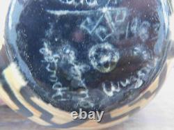 1948 EARLY Mana Signed Art Pottery Arizona Native American Covered Pot 4.5 high