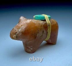 1950's Early Native Zuni Stone Bear Fetish By Leo Poblano (d.)