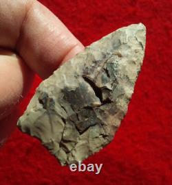 2-1/4 Fayette Knife Iowa Arrowhead- Ben Stermer Coa = Early Archaic Knife Form