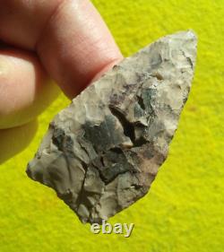 2-1/4 Fayette Knife Iowa Arrowhead- Ben Stermer Coa = Early Archaic Knife Form