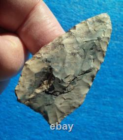 2-1/4 Fayette Knife Iowa Arrowhead- Ben Stermer Coa = Early Archaic Knife Form