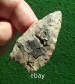 2-1/4 Fayette Knife Iowa Arrowhead- Ben Stermer Coa = Early Archaic Knife Form