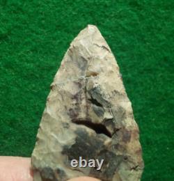 2-1/4 Fayette Knife Iowa Arrowhead- Ben Stermer Coa = Early Archaic Knife Form