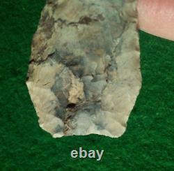 2-1/4 Fayette Knife Iowa Arrowhead- Ben Stermer Coa = Early Archaic Knife Form