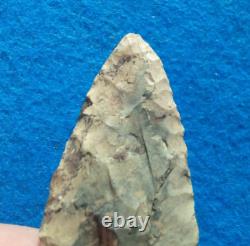 2-1/4 Fayette Knife Iowa Arrowhead- Ben Stermer Coa = Early Archaic Knife Form
