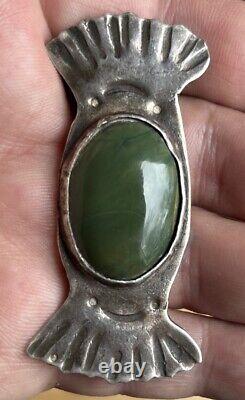 2.5 Antique Navajo Old Pawn Silver Early Native American Brooch Fred Harvey Era