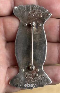 2.5 Antique Navajo Old Pawn Silver Early Native American Brooch Fred Harvey Era