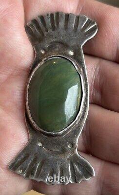 2.5 Antique Navajo Old Pawn Silver Early Native American Brooch Fred Harvey Era