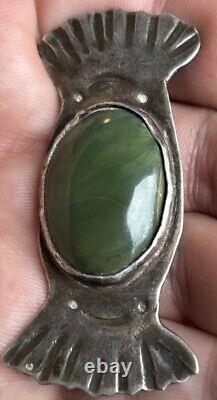 2.5 Antique Navajo Old Pawn Silver Early Native American Brooch Fred Harvey Era