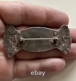 2.5 Antique Navajo Old Pawn Silver Early Native American Brooch Fred Harvey Era