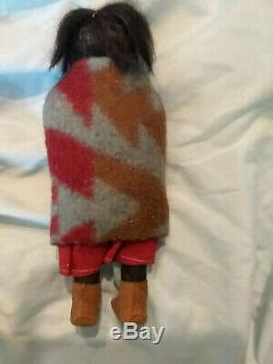 2 Antique Native American Indian SKOOKUMS Dolls Rare Early Label 1915-1920