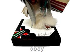 2 Kachada Kachina Native American Dolls The Early Morning The Raven Signed
