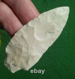 3-9/16 FLORENCE INDIANA ARROWHEAD with CREDITABLE STERMER COA PROJECTILE POINT