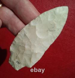 3-9/16 FLORENCE INDIANA ARROWHEAD with CREDITABLE STERMER COA PROJECTILE POINT