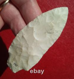 3-9/16 FLORENCE INDIANA ARROWHEAD with CREDITABLE STERMER COA PROJECTILE POINT