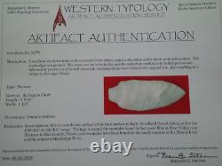 3-9/16 FLORENCE INDIANA ARROWHEAD with CREDITABLE STERMER COA PROJECTILE POINT