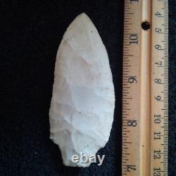 3-9/16 FLORENCE INDIANA ARROWHEAD with CREDITABLE STERMER COA PROJECTILE POINT
