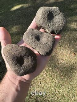 3 Very Nice Hardstone Nutting Stone Grindstone Tools From NEMississippi