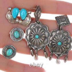 3 pr Simplicio Zuni and other Native American sterling earrings