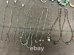 31 Assorted Native American Indian, Silver, and Native Stone Necklaces New Other