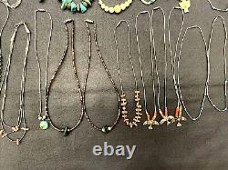 31 Assorted Native American Indian, Silver, and Native Stone Necklaces New Other