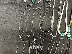 31 Assorted Native American Indian, Silver, and Native Stone Necklaces New Other