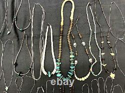 31 Assorted Native American Indian, Silver, and Native Stone Necklaces New Other