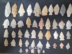 40 Authentic Arrowheads From Illinois And Missouri Pre 1600