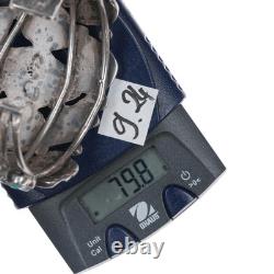 6.625 Early Zuni Ingot silver carved turquoise cuff bracelet