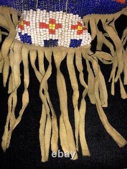 7.29 Native American Plains Sioux Beaded Eagle Umbilical Fetish Early 20th C