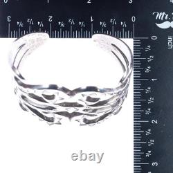 7 Early Navajo hand stamped cast silver cuff bracelet