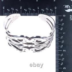 7 Early Navajo hand stamped cast silver cuff bracelet