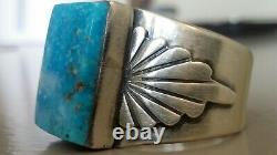 70's New Early Aaron Toadlena Navajo Kingman Mens Cigar Band Ring Sz 13.5