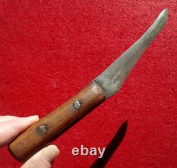 9-1/8 Early Indian Fur Trade Knife Antique Knife Made From A File Arrowhead