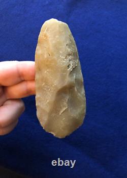 ADZE 4-1/4 Smoky Translucent Novaculite AUTHENTIC EARLY ARCHAIC RELIC TOOL