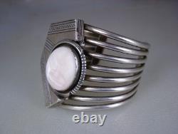 AMAZING EARLY Will Denetdale NAVAJO STERLING SILVER & MOTHER-OF-PEARL BRACELET