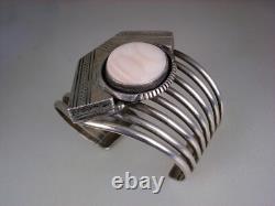 AMAZING EARLY Will Denetdale NAVAJO STERLING SILVER & MOTHER-OF-PEARL BRACELET