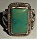 Antique Early Navajo Beautiful Turquoise Sterling Silver Ring Size 5.5 Vafo