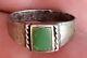 Antique Early Navajo Green Turquoise Sterling Silver Ring Size 6 3/4 Vafo