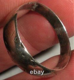 ANTIQUE EARLY WELL WORN NAVAJO STERLING SILVER RING SIZE 8.5 vafo