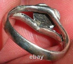 ANTIQUE NAVAJO HEART STERLING SILVER RING GREAT EARLY DESIGN SIZE 5 vafo