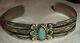 Antique Navajo Turquoise Sterling Silver Early Classic Stampwork Bracelet Tuvi